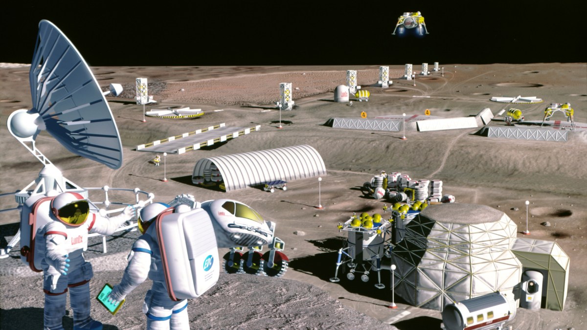 Le projet pour les années 2020 est d'installer une base lunaire. Cela pose la question de la préservation de l'environnement lunaire. // Source : NASA/SAIC/Pat Rawlings (image recadrée) Le projet pour les années 2020 est d'installer une base lunaire. Cela pose la question de la préservation de l'environnement lunaire. // Source : NASA/SAIC/Pat Rawlings (image recadrée)