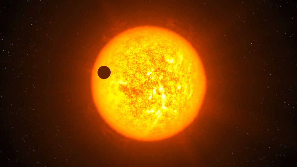 Vue d'artiste d'une exoplanète en transit devant son étoile. // Source : Wikimedia/CC/ESO/L. Calçada (image recadrée) Vue d'artiste d'une exoplanète en transit devant son étoile. // Source : Wikimedia/CC/ESO/L. Calçada (image recadrée)