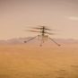 Ingenuity volant sur Mars, illustration. // Source : NASA/JPL-Caltech Ingenuity volant sur Mars, illustration. // Source : NASA/JPL-Caltech