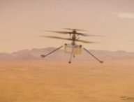 Ingenuity volant sur Mars, illustration. // Source : NASA/JPL-Caltech Ingenuity volant sur Mars, illustration. // Source : NASA/JPL-Caltech