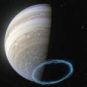 Les lignes bleues représentent la vitesse des vents dans la stratosphère de Jupiter. // Source : ESO/L. Calçada & NASA/JPL-Caltech/SwRI/MSSS Les lignes bleues représentent la vitesse des vents dans la stratosphère de Jupiter. // Source : ESO/L. Calçada & NASA/JPL-Caltech/SwRI/MSSS