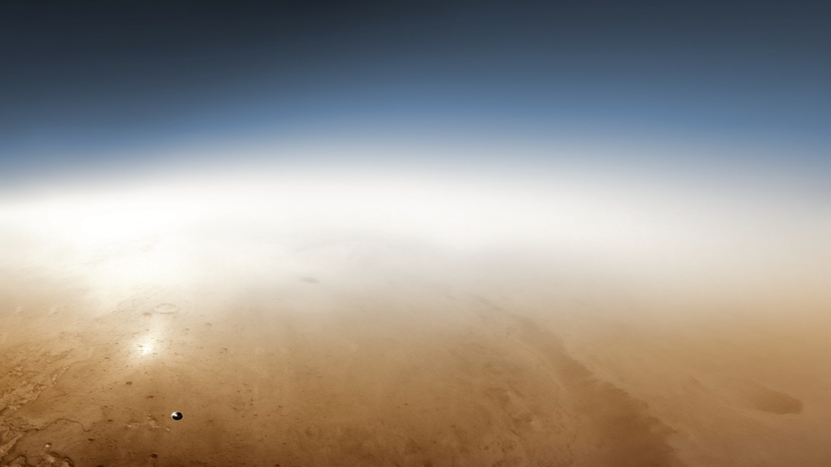 L'atterrissage du rover Perseverance sur Mars, image améliorée. // Source : Flickr/CC/Kevin Gill (photo recadrée) L'atterrissage du rover Perseverance sur Mars, image améliorée. // Source : Flickr/CC/Kevin Gill (photo recadrée)
