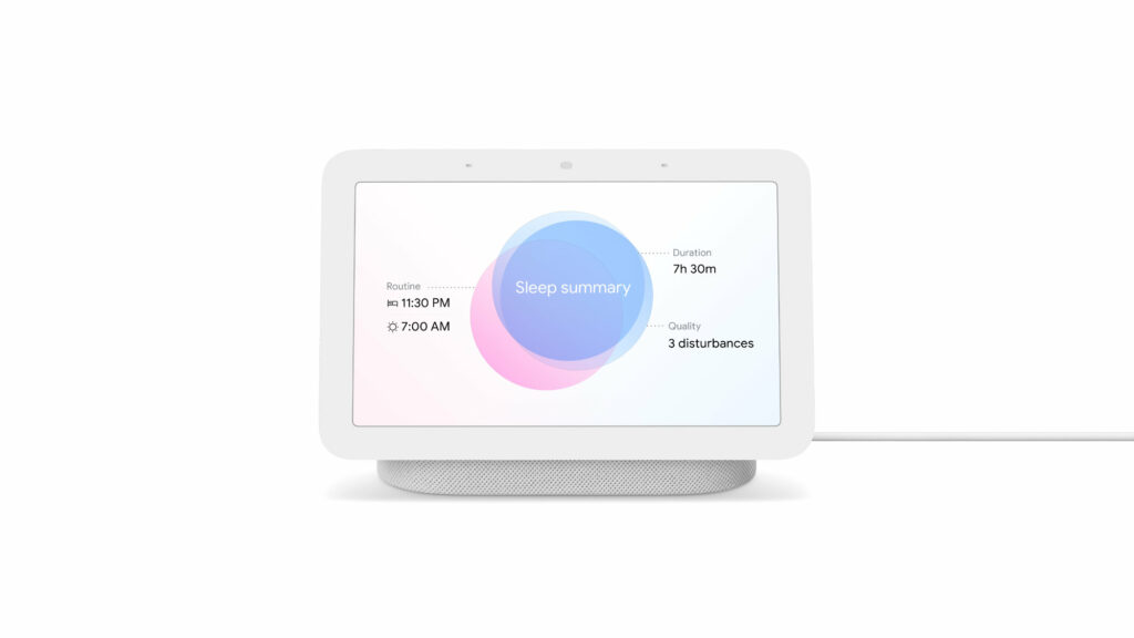 Le Nest Hub produira des rapports quotidiens sur votre sommeil // Source : Google Le Nest Hub produira des rapports quotidiens sur votre sommeil // Source : Google