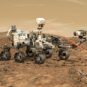 Illustration du rover Perseverance sur Mars, tirant sur la roche avec son laser. // Source : CNES/DUCROS David, 2021 (image recadrée) Illustration du rover Perseverance sur Mars, tirant sur la roche avec son laser. // Source : CNES/DUCROS David, 2021 (image recadrée)