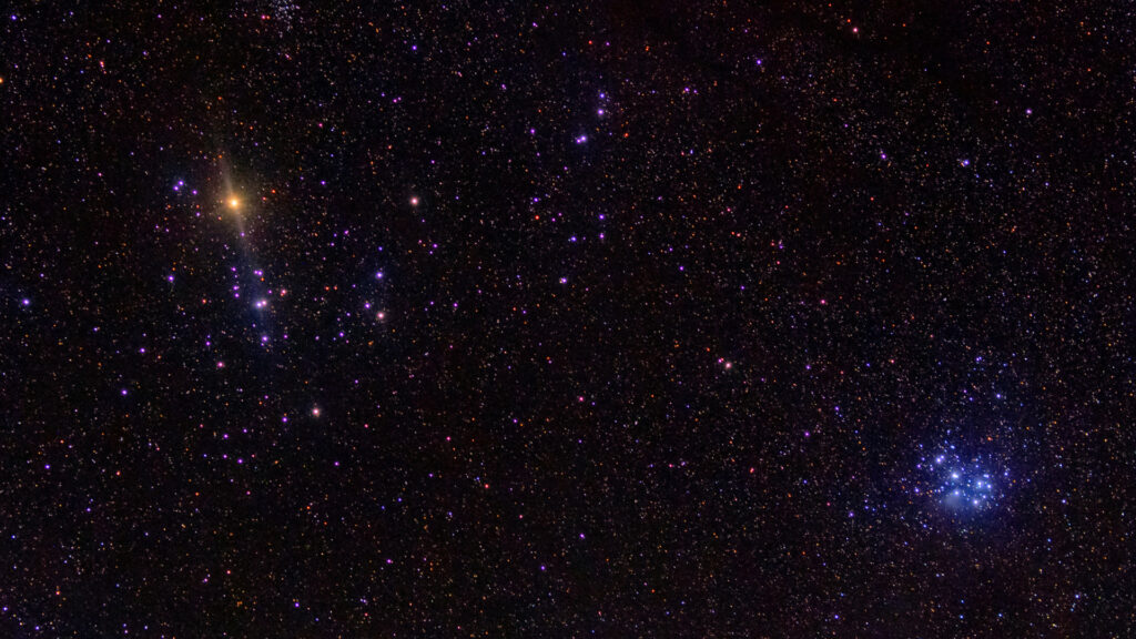 Les Hyades et les Pléiades. // Source : Flickr/CC/Hypatia Alexandria (photo recadrée) Les Hyades et les Pléiades. // Source : Flickr/CC/Hypatia Alexandria (photo recadrée)