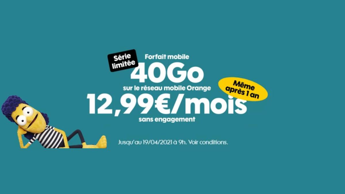 Sosh 40 Go à 12,99 euros par mois Sosh 40 Go à 12,99 euros par mois