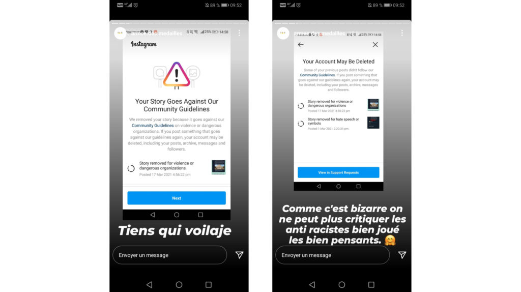 La story du compte Instagram de l'armée des médailles // Source : Capture d'écran Numerama La story du compte Instagram de l'armée des médailles // Source : Capture d'écran Numerama