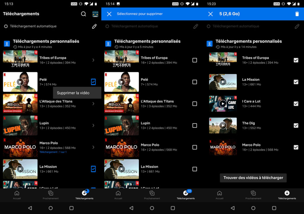 Suppression Netflix téléchargements personnalisés Suppression Netflix téléchargements personnalisés