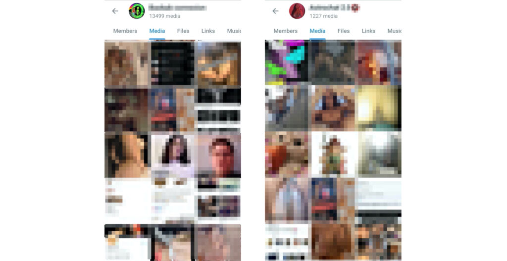 Sur les groupes Telegram, des milliers de fichiers s'échangent // Source : Capture d'écran Numerama Sur les groupes Telegram, des milliers de fichiers s'échangent // Source : Capture d'écran Numerama