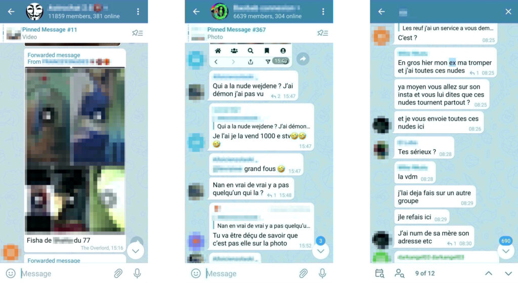 Des conversations sur les groupes Telegram // Source : Capture d'écran Numerama Des conversations sur les groupes Telegram // Source : Capture d'écran Numerama