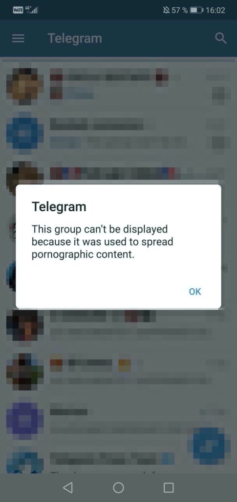 Un groupe de revenge porn a été supprimé par Telegram // Source : Numerama Un groupe de revenge porn a été supprimé par Telegram // Source : Numerama