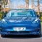 Tesla Model 3 vue de face // Source : Louise Audry pour Numerama Tesla Model 3 vue de face // Source : Louise Audry pour Numerama