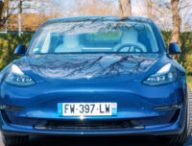Tesla Model 3 vue de face // Source : Louise Audry pour Numerama