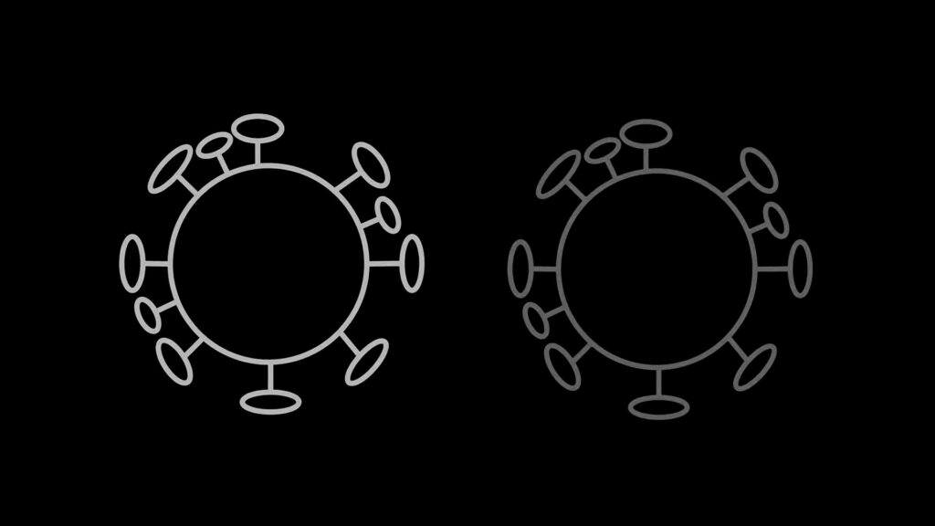 Variants du coronavirus. // Source : Illustration Louise Audry/Nino Barbey/Numerama Variants du coronavirus. // Source : Illustration Louise Audry/Nino Barbey/Numerama