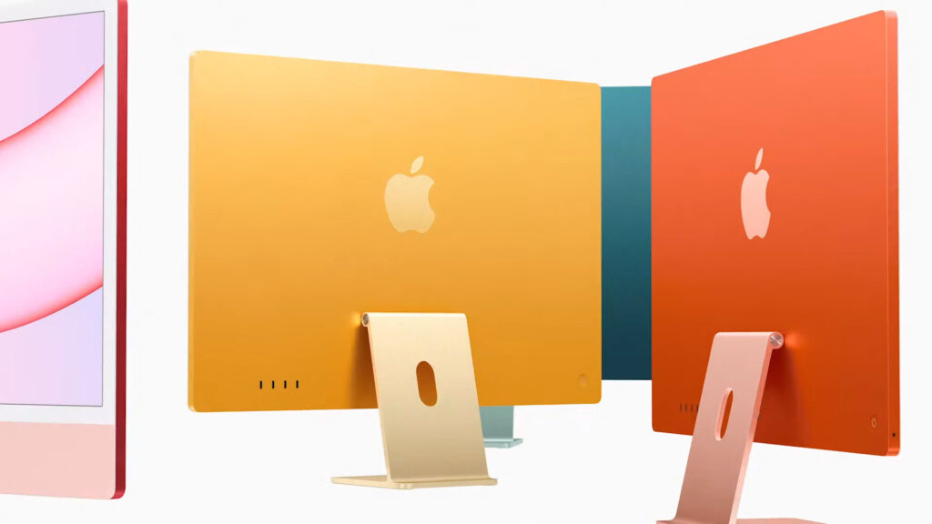 Les nouveaux iMac avec processeur M1 // Source : Capture d'écran Numerama