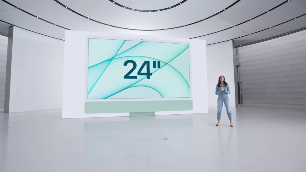 Les nouveaux iMac avec processeur M1 // Source : Capture d'écran Numerama