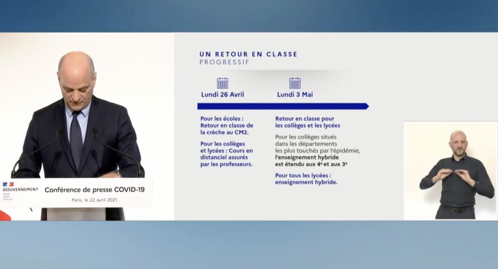Jean-Michel Blanquer le 22 avril 2021 Jean-Michel Blanquer le 22 avril 2021