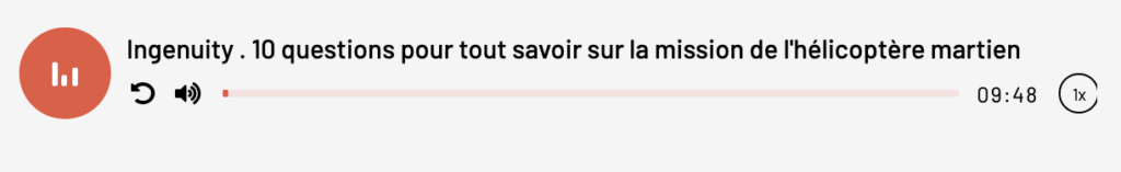 Un exemple de notre player "lire cet article"