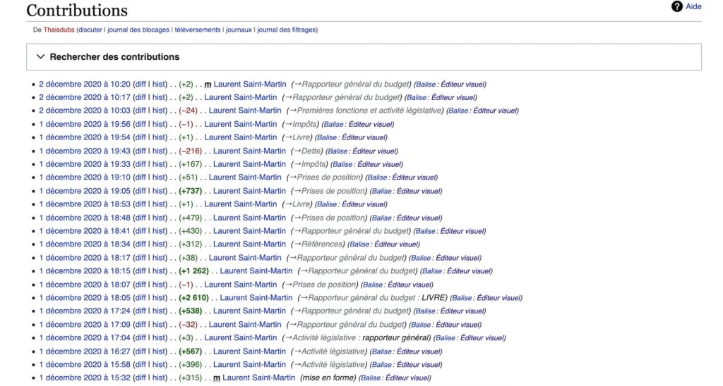 Ça fait beaucoup de modifications pour une seule entrée Wikipédia // Source : Wikipedia Ça fait beaucoup de modifications pour une seule entrée Wikipédia // Source : Wikipedia