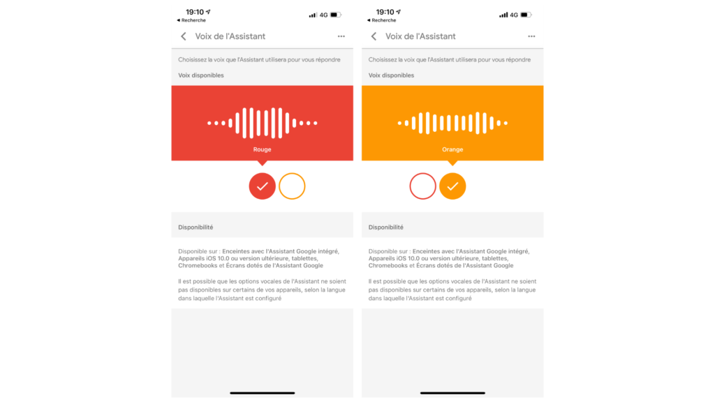 Les couleurs de Google Assistant // Source : Capture d'écran Numerama Les couleurs de Google Assistant // Source : Capture d'écran Numerama