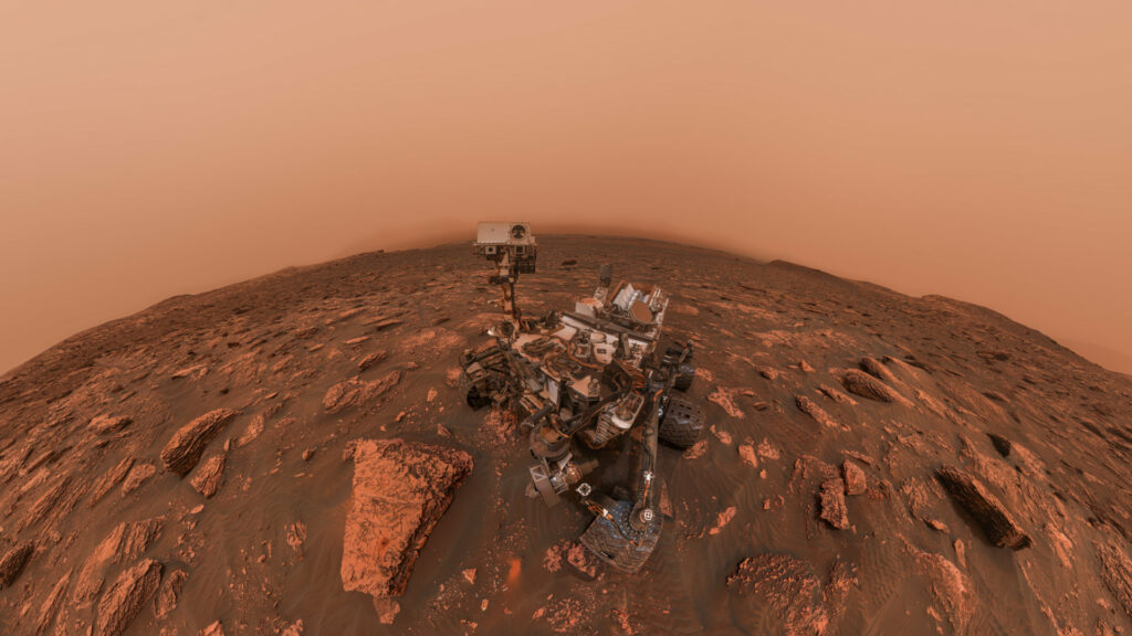 Curiosity sur Mars. // Source : Flickr/CC/Kevin Gill (photo recadrée) Curiosity sur Mars. // Source : Flickr/CC/Kevin Gill (photo recadrée)