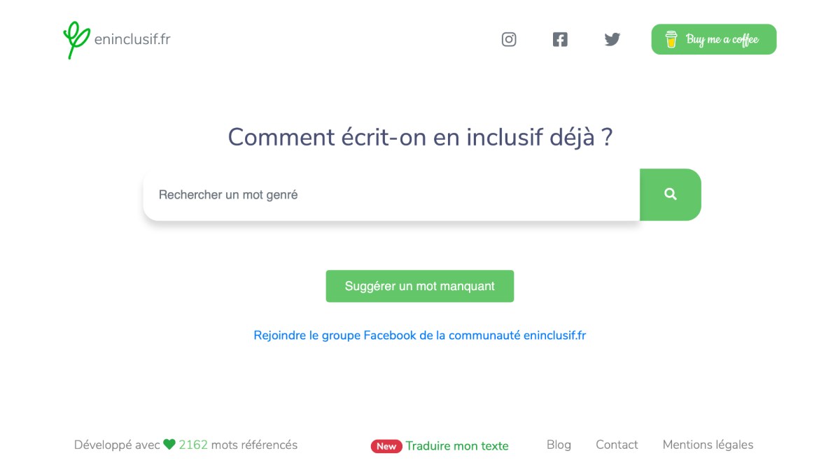 Le dictionnaire en ligne eninclusif.fr. // Source : Capture d'écran eninclusif.fr Le dictionnaire en ligne eninclusif.fr. // Source : Capture d'écran eninclusif.fr