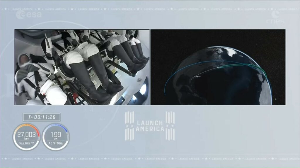 L'équipage en apesanteur. // Source : Nasa L'équipage en apesanteur. // Source : Nasa