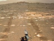 Ingenuity sur Mars (image retravaillée). // Source : Flickr/CC/Stuart Rankin (photo recadrée)