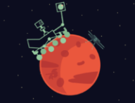 Perseverance et Ingenuity sur Mars (pas tout à fait à l'échelle). // Source : Nino Barbey pour Numerama Perseverance et Ingenuity sur Mars (pas tout à fait à l'échelle). // Source : Nino Barbey pour Numerama