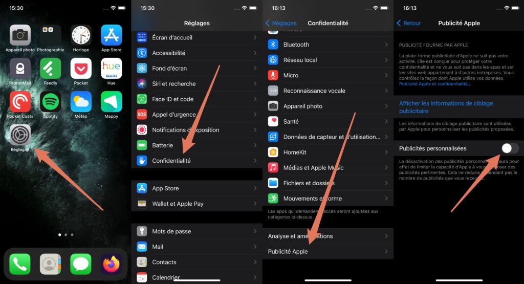 Sortir du giron de la régie pub Apple n'a rien de bien compliqué non plus // Source : Capture d'écran Numerama Sortir du giron de la régie pub Apple n'a rien de bien compliqué non plus // Source : Capture d'écran Numerama