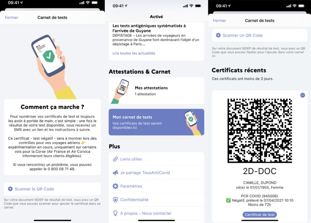 Voici à quoi va ressembler l'option TousAntiCovid-Carnet // Source : Gouvernement Voici à quoi va ressembler l'option TousAntiCovid-Carnet // Source : Gouvernement