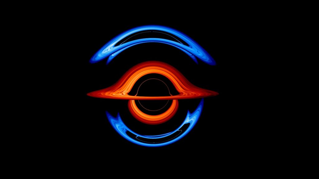 Tango de trous noirs. // Source : NASA’s Goddard Space Flight Center/Jeremy Schnittman and Brian P. Powell Tango de trous noirs. // Source : NASA’s Goddard Space Flight Center/Jeremy Schnittman and Brian P. Powell