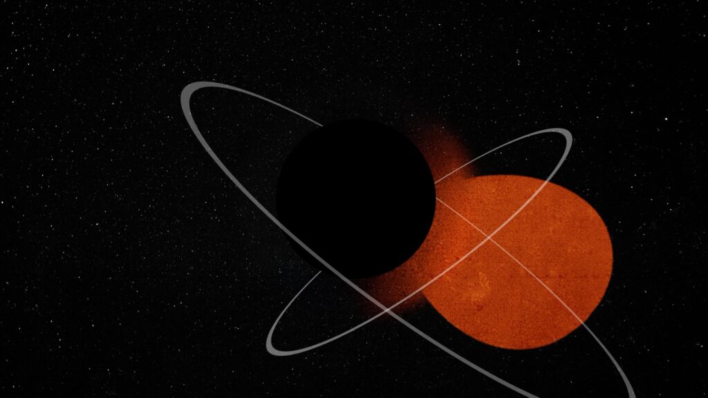 Vue d'artiste de ce trou noir. // Source : Ohio State motion graphic by Matt Stoessner