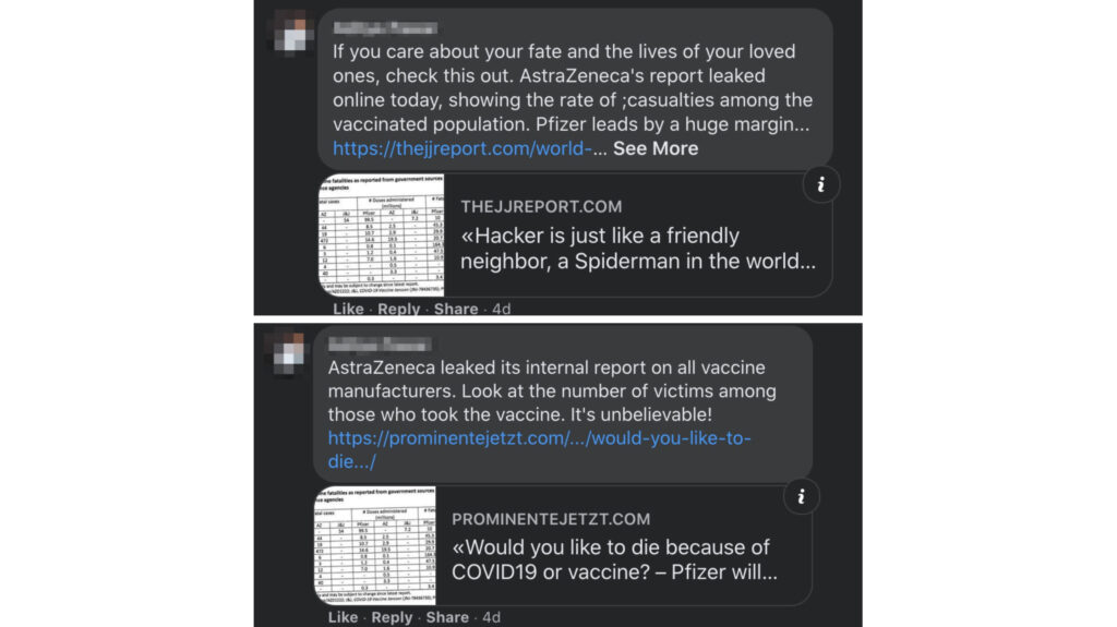 Un utilisateur de Facebook a essayé de propager la campagne anti-Pfizer // Source : Capture d'écran Numerama Un utilisateur de Facebook a essayé de propager la campagne anti-Pfizer // Source : Capture d'écran Numerama