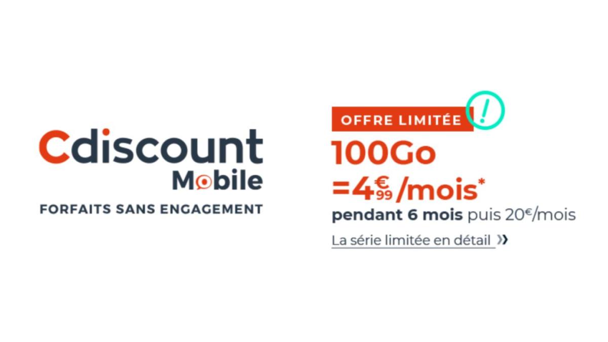 Cdiscount 100 Go à 5 € Cdiscount 100 Go à 5 €