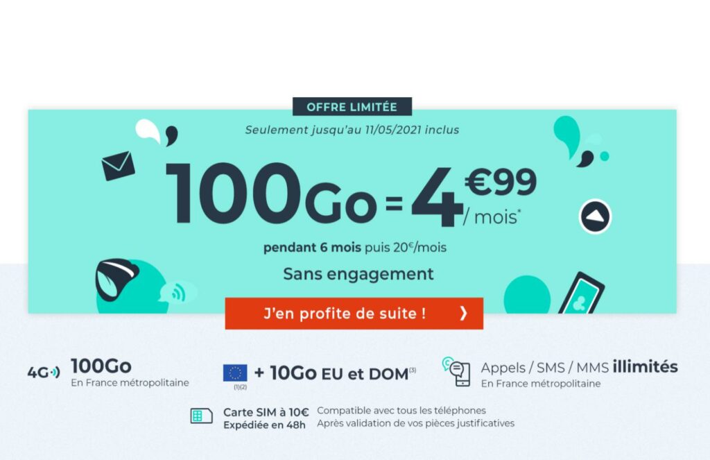 Cdiscount 100 Go à 5 euros Cdiscount 100 Go à 5 euros