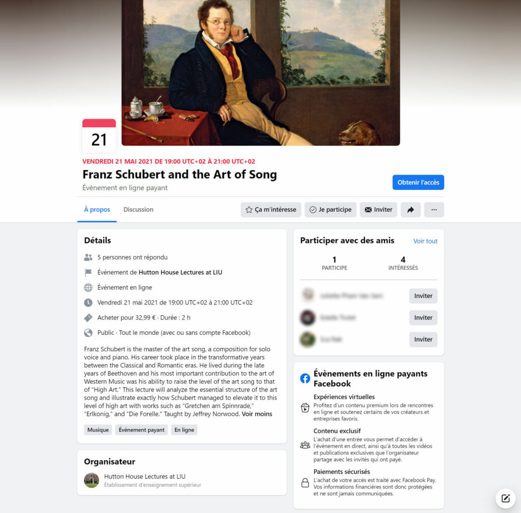 Facebook évènement billetterie Facebook évènement billetterie