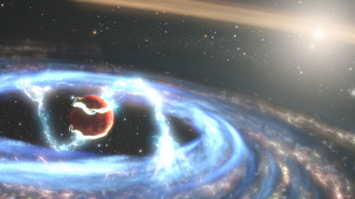 Vue d'artiste de PDS 70b. // Source : SCIENCE: McDonald Observatory–University of Texas, Yifan Zhou (UT) ILLUSTRATION: NASA, ESA, STScI, Joseph Olmsted (STScI) Vue d'artiste de PDS 70b. // Source : SCIENCE: McDonald Observatory–University of Texas, Yifan Zhou (UT) ILLUSTRATION: NASA, ESA, STScI, Joseph Olmsted (STScI)