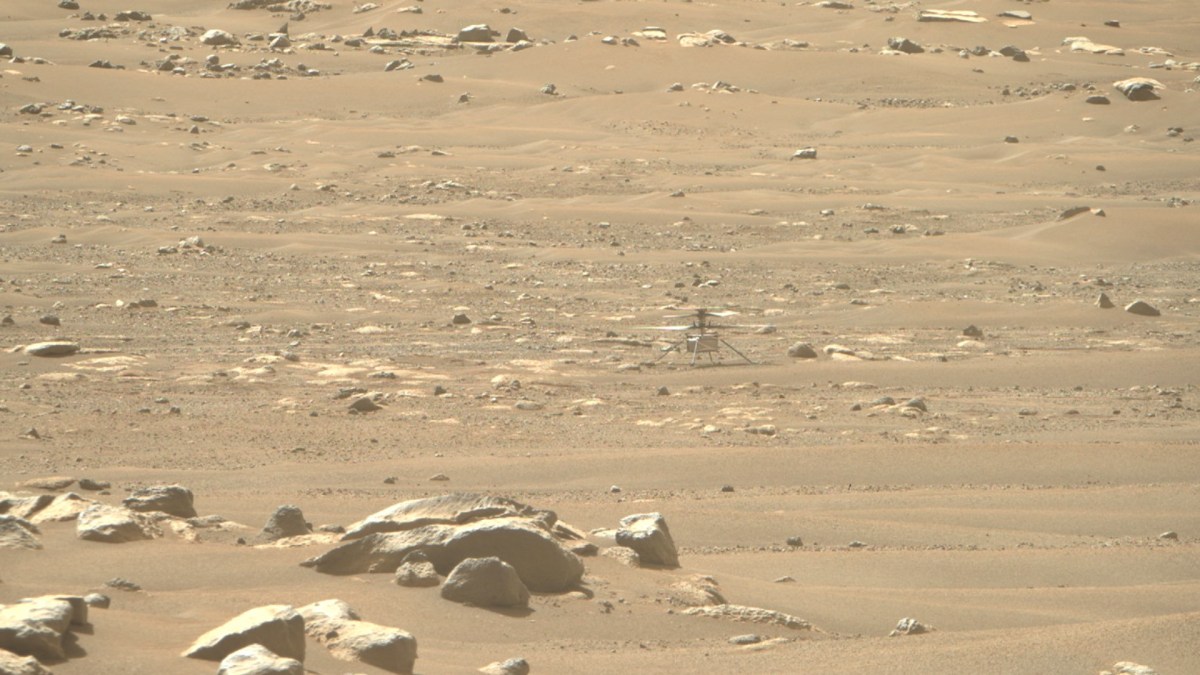 Ingenuity sur Mars le 5 mai 2021. // Source : NASA/JPL-Caltech/ASU Ingenuity sur Mars le 5 mai 2021. // Source : NASA/JPL-Caltech/ASU