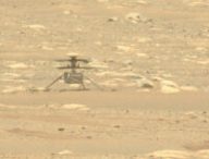 Ingenuity sur Mars le 2 mai 2021. // Source : NASA/JPL-Caltech/ASU (photo recadrée) Ingenuity sur Mars le 2 mai 2021. // Source : NASA/JPL-Caltech/ASU (photo recadrée)