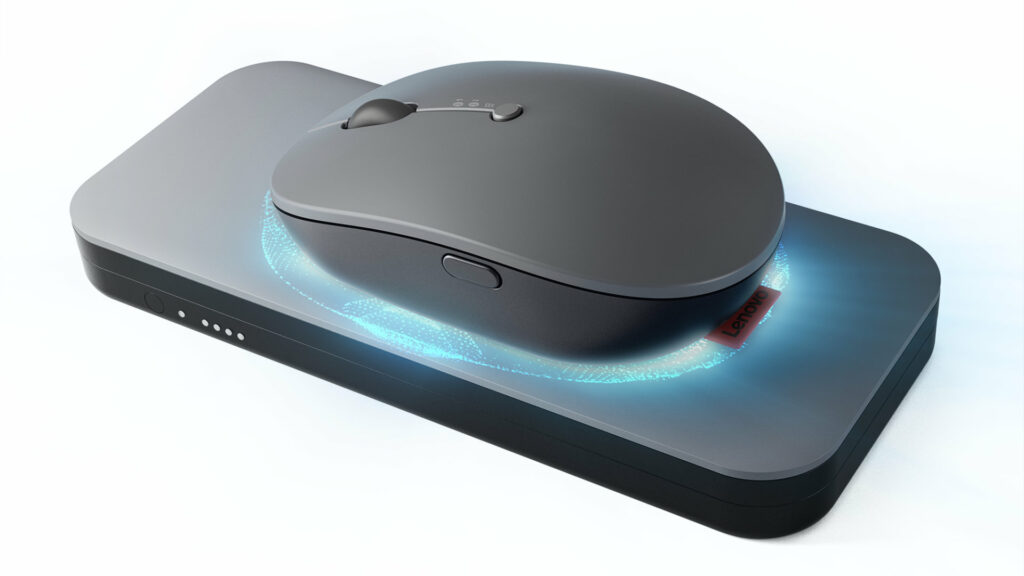 La batterie peut charger la souris en sans-fil // Source : Lenovo La batterie peut charger la souris en sans-fil // Source : Lenovo