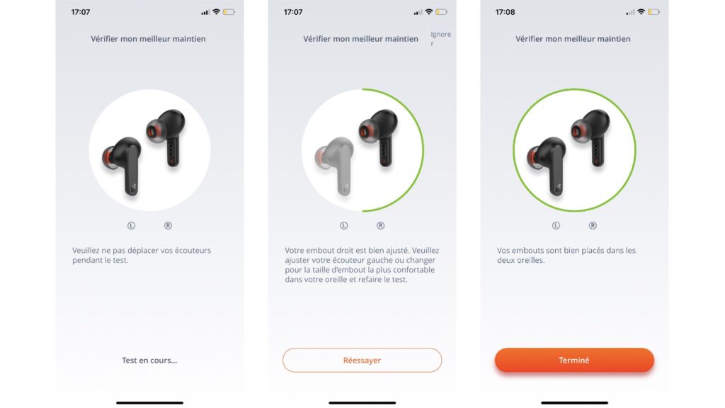 Aide pour choisir les bons embouts pour les écouteurs JBL Live Pro+ TWS // Source : Maxime Claudel pour Numerama Aide pour choisir les bons embouts pour les écouteurs JBL Live Pro+ TWS // Source : Maxime Claudel pour Numerama