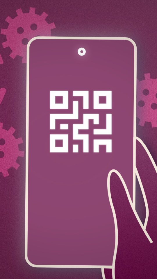 Un smartphone avec un QR Code // Source : Numerama/Melvyn Dadure 