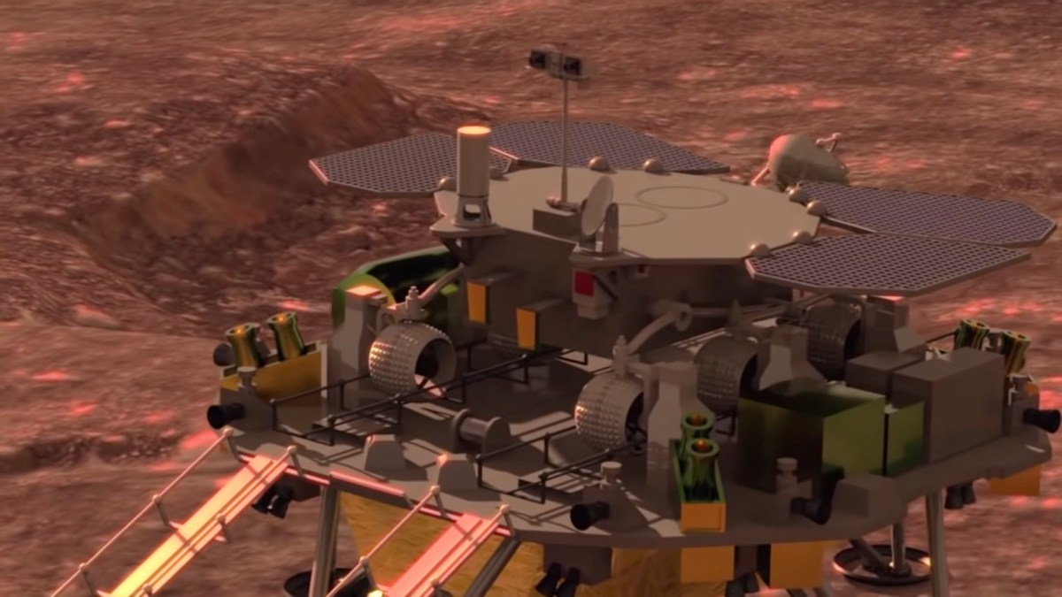 Vue d'artiste du rover de la mission Tianwen-1. // Source : Capture d'écran YouTube AFP Vue d'artiste du rover de la mission Tianwen-1. // Source : Capture d'écran YouTube AFP