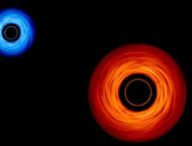 Représentation de deux trous noirs. // Source : NASA’s Goddard Space Flight Center/Jeremy Schnittman and Brian P. Powell (modifications Numerama)