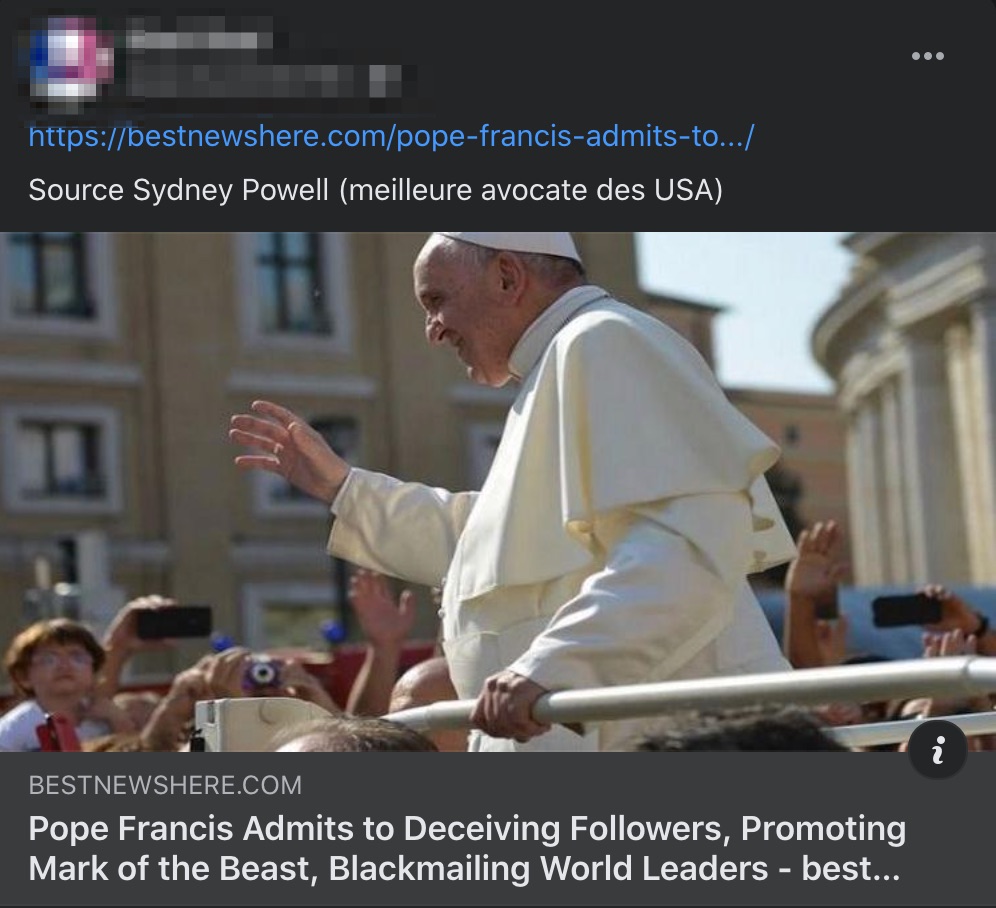 Une publication Facebook d'un candidat aux régionales // Source : Capture d'écran Numerama Une publication Facebook d'un candidat aux régionales // Source : Capture d'écran Numerama