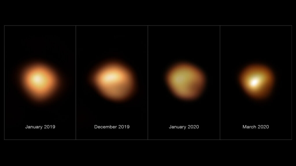 Observations de Bételgeuse à l'aide du VLT. // Source : ESO/M. Montargès et al. Observations de Bételgeuse à l'aide du VLT. // Source : ESO/M. Montargès et al.