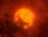 Vue d'artiste de Bételgeuse obscurcie par un nuage de poussière. // Source : ESO/L. Calçada