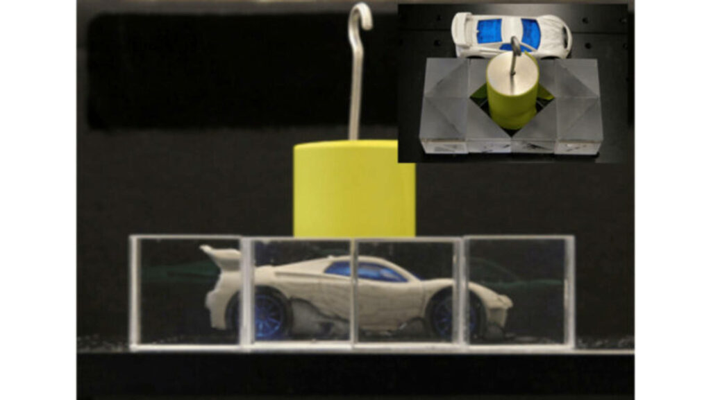 Les métamatériaux font se «tordre» la lumière, rendant un objet invisible. // Source : Journal of Applied Physics. Les métamatériaux font se «tordre» la lumière, rendant un objet invisible. // Source : Journal of Applied Physics.