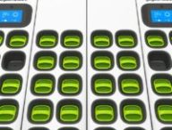 Une station de recharge Gogoro en gros plan // Source : Gogoro